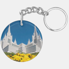 (Keychain両面の)サンディエゴの寺院を一周して下さい キーホルダー