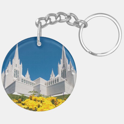 (Keychain両面の)サンディエゴの寺院を一周して下さい キーホルダー (裏面左)