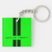 Keychain -あなたの文字-黒かライムのデュオ キーホルダー (裏面)