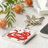 Keychain、ヘビの中国のな年 キーホルダー (側面)