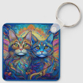 KEYCHAIN -レトロサイケデリック猫 キーホルダー (裏面)