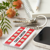 Keychain、野球のコーチのために赤く及び白い、プレーヤー キーホルダー (正面右)