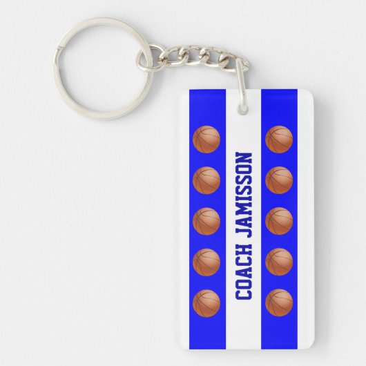 Keychain、Busketballe Coach、Player用Blue/White キーホルダー (正面)