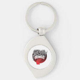 Keychain featuring a circular design with black  キーホルダー