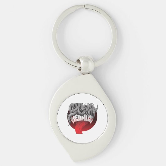 Keychain featuring a circular design with black  キーホルダー (正面)