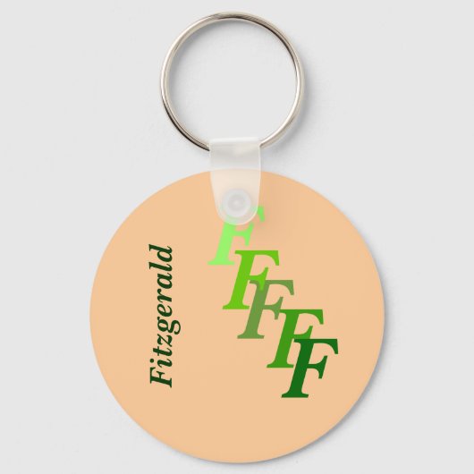 Keychain - Green Monogram with Surname キーホルダー (正面)