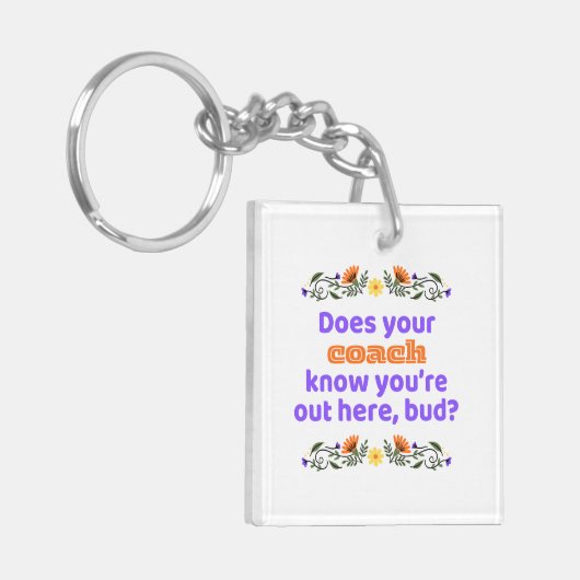 Keychain hockey gift does coach know キーホルダー (正面左)