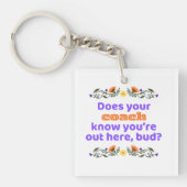 Keychain hockey gift does coach know キーホルダー (正面)