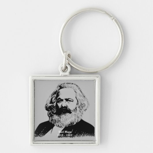 Keychain Karl Marx - square キーホルダー (正面)