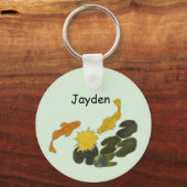 Keychain - Koi and Lily Pads キーホルダー (正面)