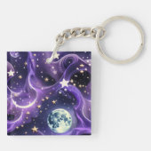 Keychain - Lavender Purple Celestial Moon Phases キーホルダー (裏面)