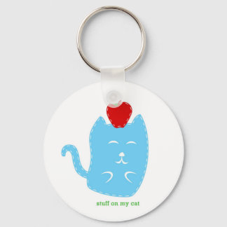 keychain - my catの物- cat with apple キーホルダー