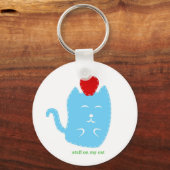 keychain - my catの物- cat with apple キーホルダー (正面)