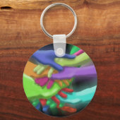 KEYCHAIN NEON FRIENDS GROUP STACKED TEAM HANDS キーホルダー (正面)