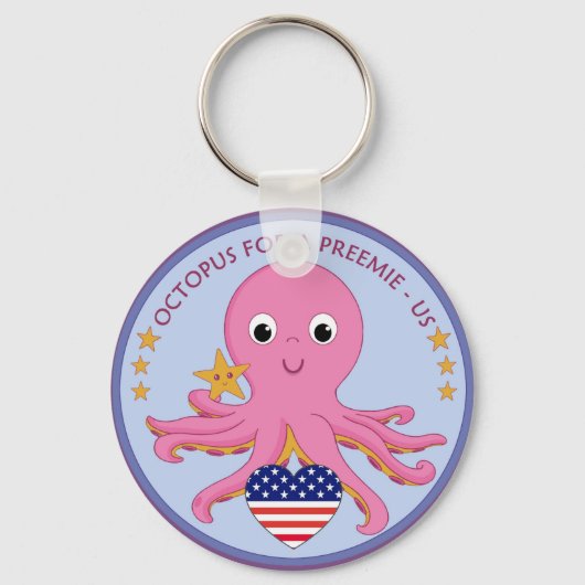 Keychain Octopus For A Preemie US キーホルダー (正面)