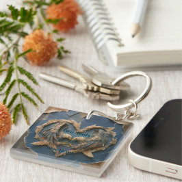 Keychain Paper Cut Eagle Two Souls One Heart キーホルダー