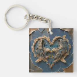 Keychain Paper Cut Eagle Two Souls One Heart キーホルダー