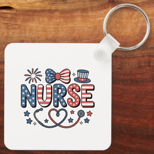 Keychain-Patriotic 4th of July キーホルダー (裏面)