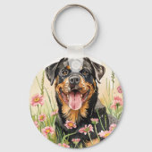 Keychain – Rottweiler Watercolor Keychain キーホルダー (裏面)