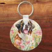 Keychain – Saint Bernard Dog Keychain キーホルダー (裏面)