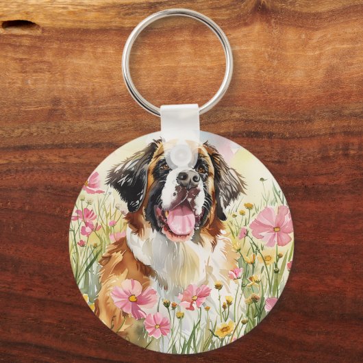 Keychain – Saint Bernard Dog Keychain キーホルダー (裏面)