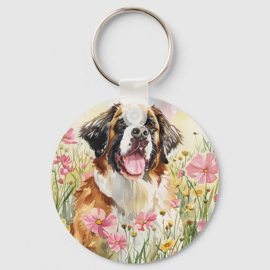 Keychain – Saint Bernard Dog Keychain キーホルダー (裏面)