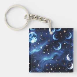 Keychain - Sapphire Blue Celestial Moon キーホルダー