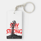 Keychain : Stay Strong Motivational Quote Design キーホルダー (裏面)