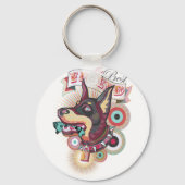 Keychain – Urban Loyalty Doberman Pop-Art Design キーホルダー (正面)