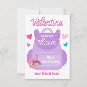 Keychain Valentine Classroom得カードのチャーム 招待状 (正面)