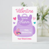 Keychain Valentine Classroom得カードのチャーム 招待状 (スタンド正面)