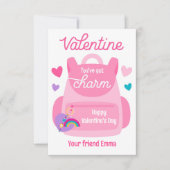 Keychain Valentine Classroom得カードのチャーム 招待状 (正面)