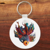 Keychain Vibrant Rainbow Betta Fish Keychain - Art キーホルダー (正面)