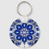 Keychain with Blue White Colorsデザイン キーホルダー (裏面)
