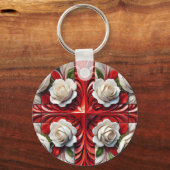 Keychain with Englishバラデザイン キーホルダー (裏面)
