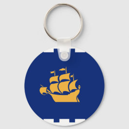 Keychain with Flag of Quebec City, Canada キーホルダー