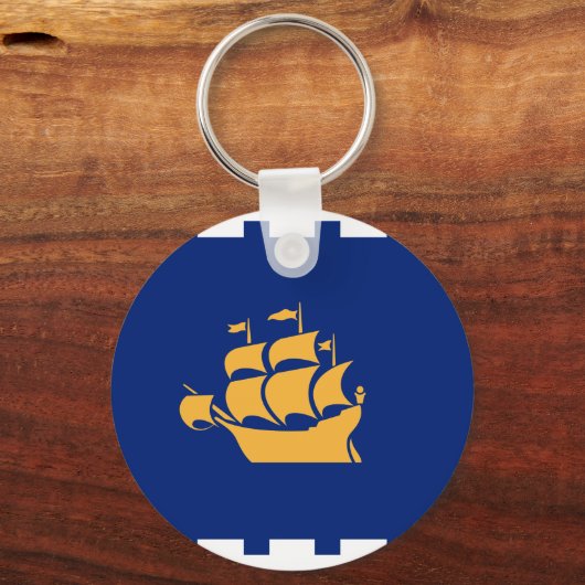 Keychain with Flag of Quebec City, Canada キーホルダー (裏面)