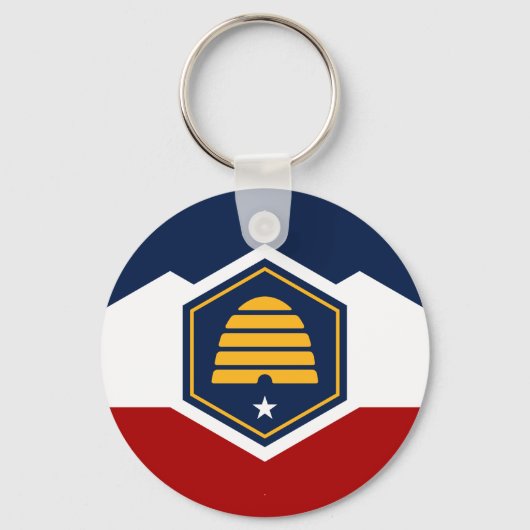 Keychain with Flag of Utah, USA キーホルダー (正面)