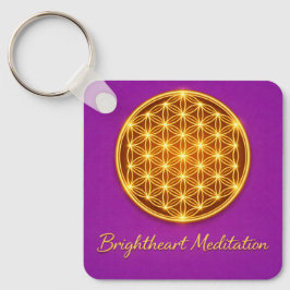 Keychain with Flower of Life and Maha Sri Yantra  キーホルダー