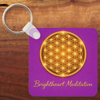Keychain with Flower of Life and Maha Sri Yantra  キーホルダー