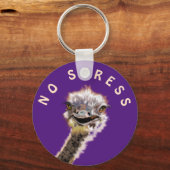 Keychain with Happy Ostrich -ストレスなし キーホルダー (正面)