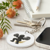 Keychain with Weightliftingデザイン – ジム&フィットネス キーホルダー (正面右)