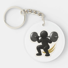 Keychain with Weightliftingデザイン – ジム&フィットネス キーホルダー