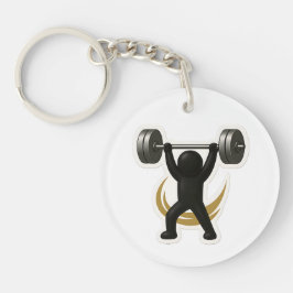 Keychain with Weightliftingデザイン – ジム&フィットネス キーホルダー