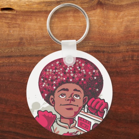 Keychain – YOUTH Power Afro & Boombox Urban Design キーホルダー (裏面)