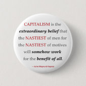 Keynesの資本主義の引用文の円形ボタン 缶バッジ (正面)