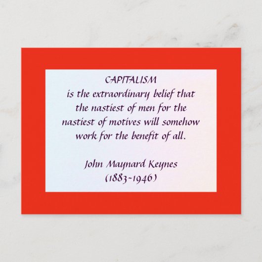 KEYNES on CAPITALポストカード ポストカード (正面)