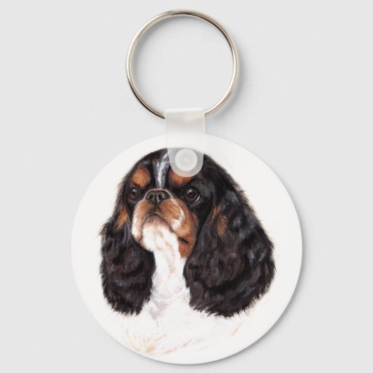 Keyring : English Toy ( king charles )スパニエル犬 キーホルダー (正面)