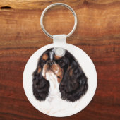 Keyring : English Toy ( king charles )スパニエル犬 キーホルダー (正面)