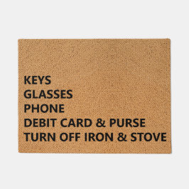 Keys Glasses Phone Debit Card Purse Iron Stove ドアマット